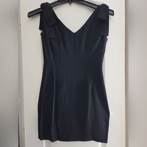 Jessica Howard Black Mini Dress with Bow Straps